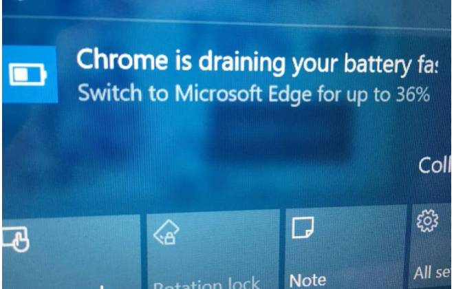 Microsoft tenta convencer usuários do Chrome de que Edge consome menos bateria.